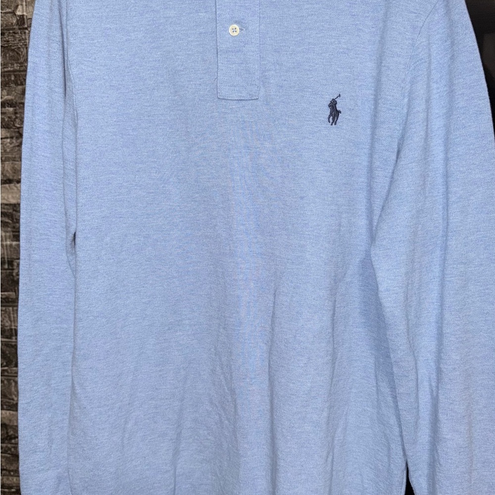 Polo Ralph Lauren Classic Fit Long Sleeve Polo Shirt – Light Blue – Size S - Picture 8 of 8